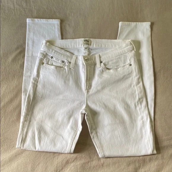 J. Crew Women's White Toothpick Jeans Size 29 Tall New Without Tags - Picture 1 of 10